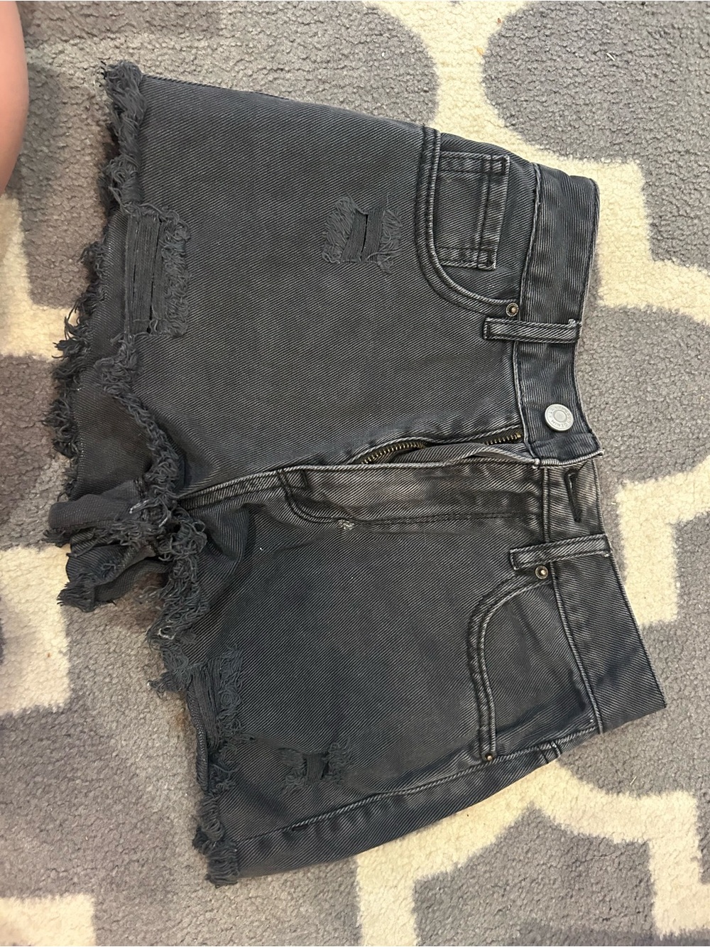 PacSun Black Distressed High-Rise Jean Shorts